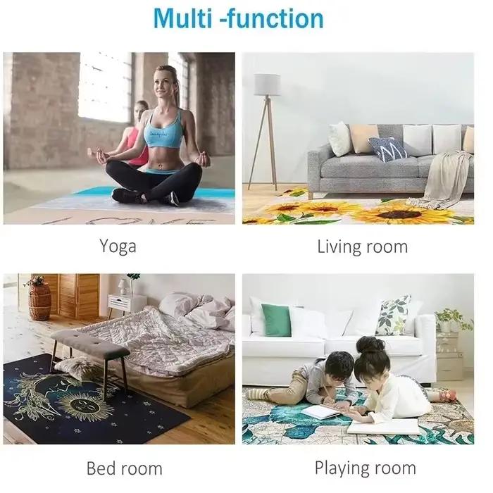 Tapis Mandala Bohème Coloré Imprimé en 3D