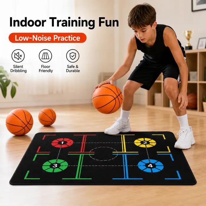 Tapis d'entraînement de basketball + ensemble de ballons silencieux
