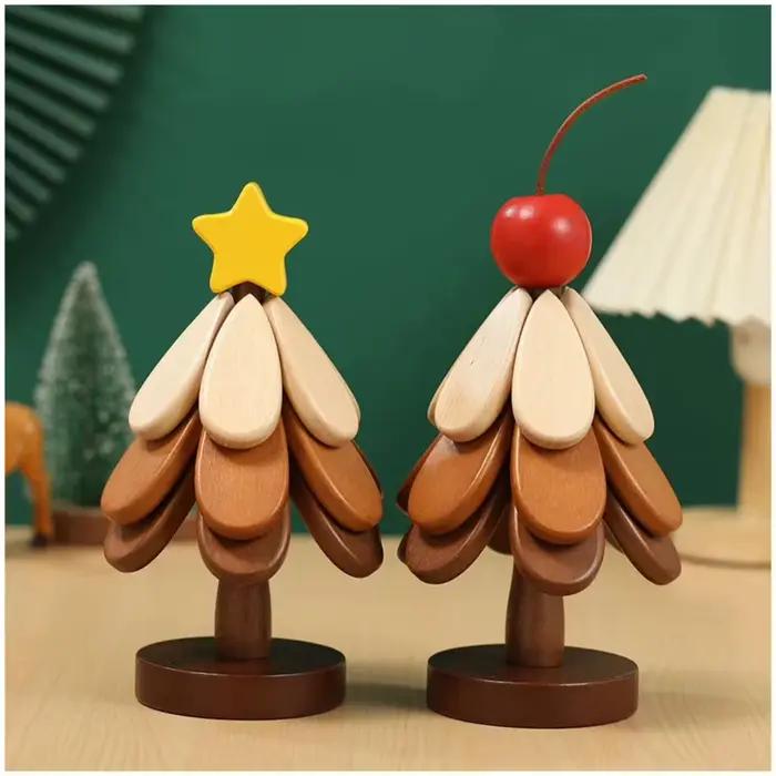 Tapis isolant d'arbre Table à manger en bois massif tapis Anti-brûlure tapis de Pot cadeau de Festival décoration de maison créative et personnalisée