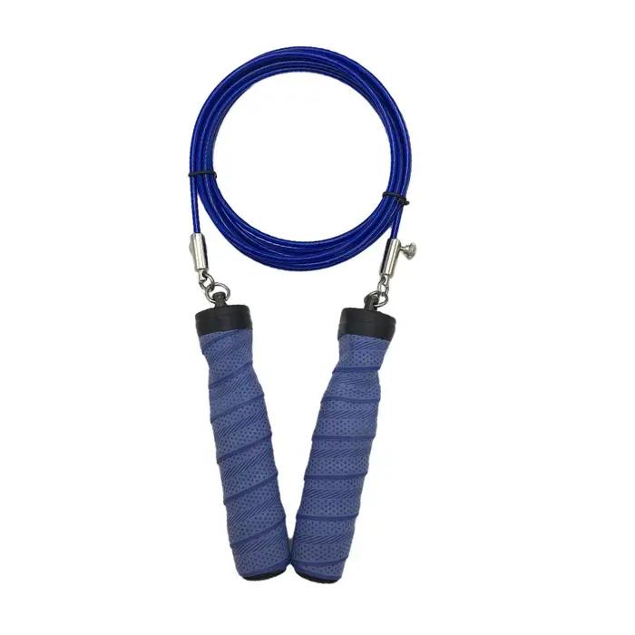 Corde à sauter rapide en fil d'acier, corde à sauter Crossfit, corde de fitness, revêtement en caoutchouc PVC solide, roulement réglable, câble à grande vitesse