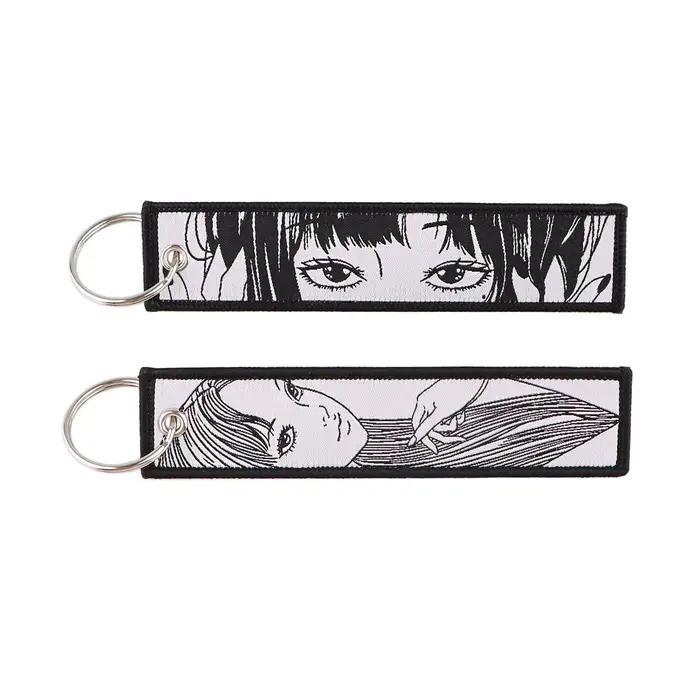 Porte-clés Anime Horror japonais pour hommes et femmes, porte-clés de voiture Hurcycles, porte-clés brodé, accessoires d'étiquette