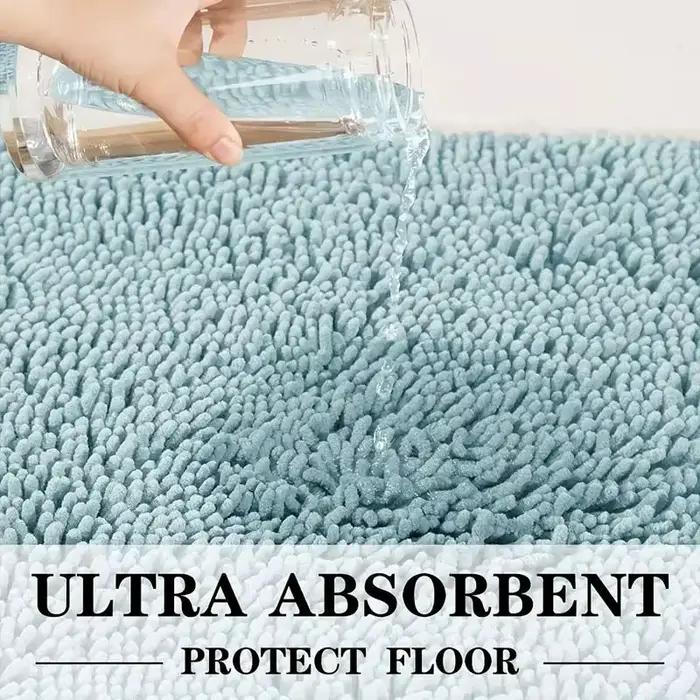 Tapis de bain en Chenille bleu doux et absorbant, 40x60cm, 1 pièce, tapis de douche antidérapant et à séchage rapide pour la maison, la salle de bain, lavable en Machine