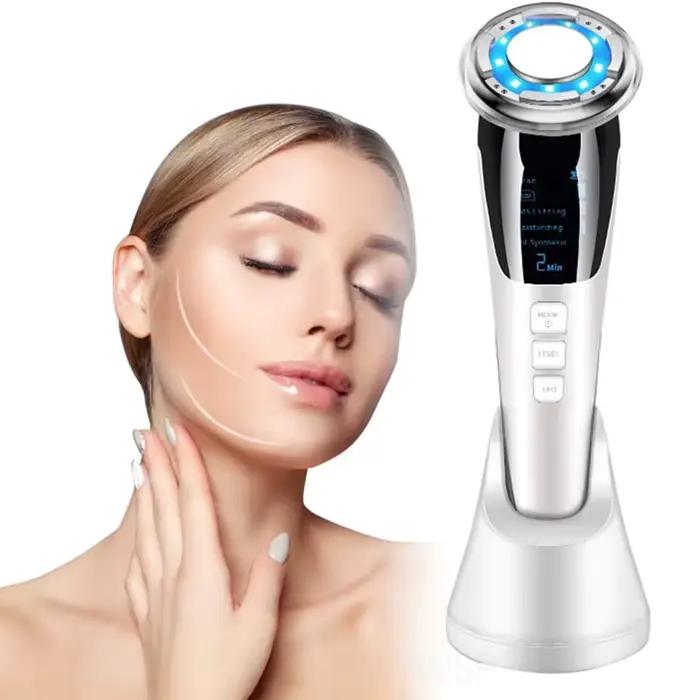 Masseur facial à micro-courant, appareil de lifting du visage EMS, machine de raffermissement de la peau, appareil de soin de la peau du visage chaud et froid pour éliminer les rides