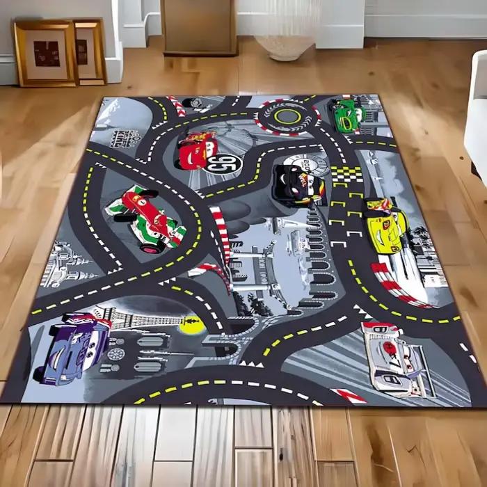 Tapis de jeu pour enfants, tapis de ville, tapis de circulation éducatif, tapis antidérapant, tapis de sol pour salle de jeux pour enfants, design de carte de ville amusant