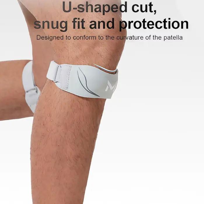 GTUBIKE 1 pièces attelle stabilisatrice de rotule réglable pour soulager la douleur au genou tendinite et soutien de l'arthrite course sport sangle cavalier