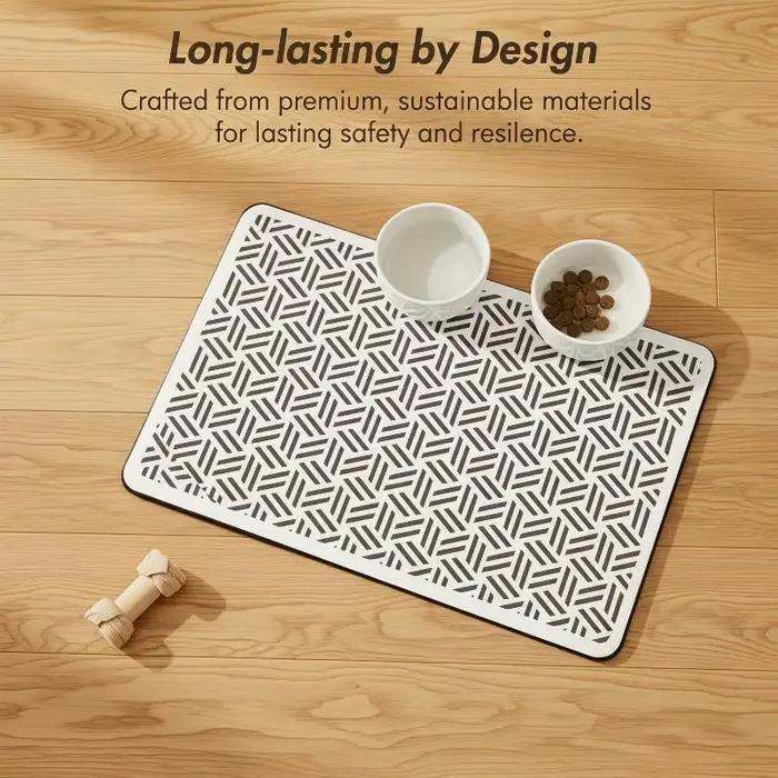 Tapis absorbant pour animaux de compagnie en diatomite, imperméable et antidérapant, pour gamelles de chat et de chien, surface anti-éclaboussures, utilisation à la maison et en cuisine