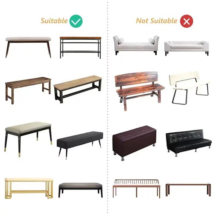Housse de banc longue extensible en Jacquard
