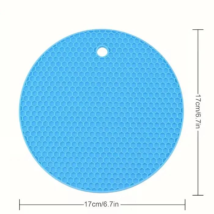 4 dessous de plat de cuisine ronds, tapis résistant à la chaleur réutilisable pour la protection de la table sous des ustensiles de cuisine et des plats chauds
