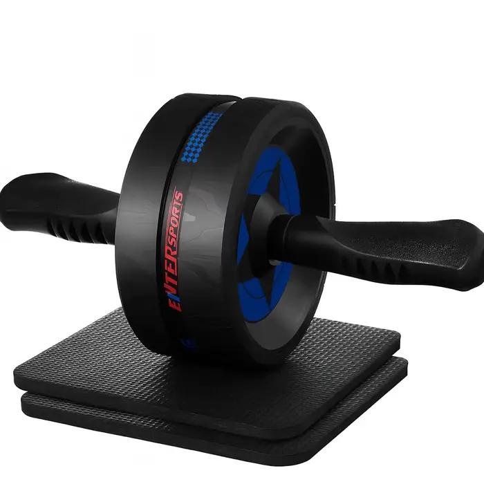 Roue à roulettes Ab pour l'entraînement des abdominaux – Équipement d'exercice abdominal avec 2 genouillères pour salle