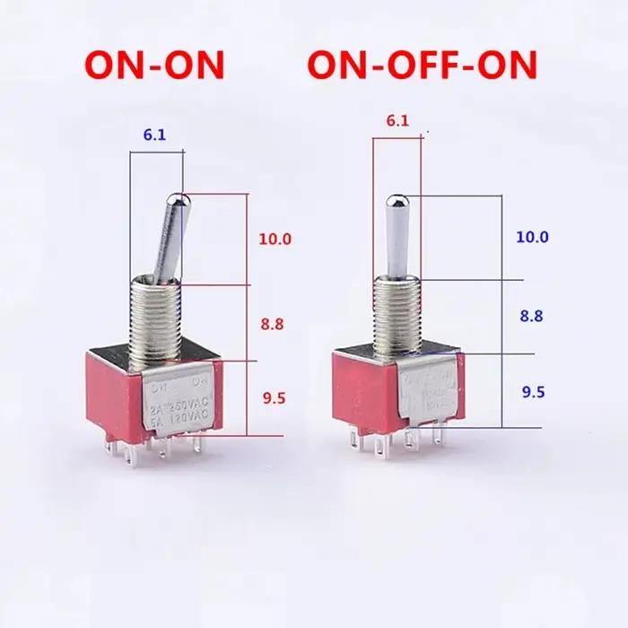 1 pièce ON-ON / ON-OFF-ON /ON-ON-ON DPDT Mini interrupteur à bascule pour guitare électrique ou basse CN (origine)