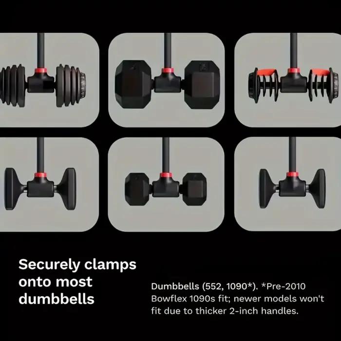 Convertisseur d'haltères - Transformez les haltères en ensemble de barres et en kettlebell pour la remise en forme à domicile - Réglable et capacité de charge jusqu'à 200 lb