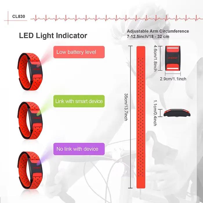 FITCENT moniteur de fréquence cardiaque brassard optique Fitness extérieur Bluetooth ANT + capteur pour Peloton Strava GARMIN Bryton ordinateur de vélo