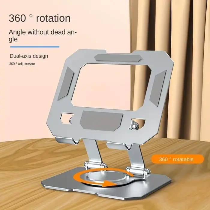 360 °   Support de tablette rotatif, support de bureau pliable et réglable, Compatible avec Ipad Pro/Air/Min de 4.7 à 12 pouces, pour ordinateur portable