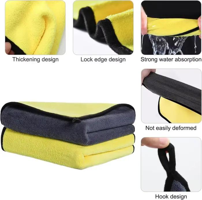 1 pièce Serviette de nettoyage en microfibre professionnelle pour le detailing automobile, le séchage et l'entretien des voitures