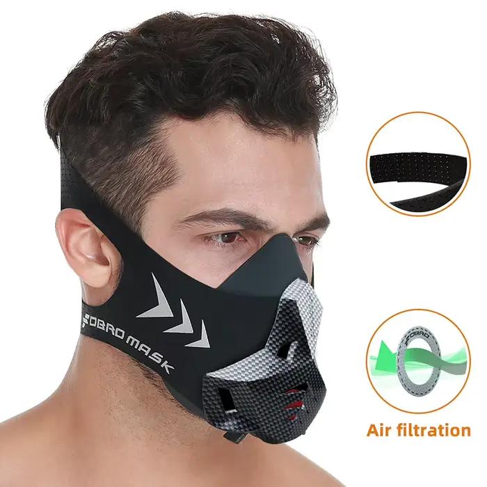 MMA Cardio Workout 3.0 Masque d'endurance d'élévation de résistance de course pour le visage d'équitation Fitness Masque de sport d'entraînement à haute altitude