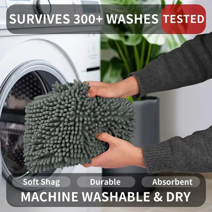 Tapis de toilette en forme de U, Super absorbant, en Chenille, support antidérapant, lavable en Machine, pour décoration de sol de salle de bains