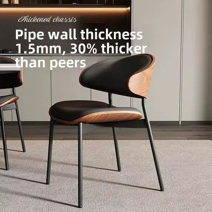 Chaises de salle à manger en cuir, chaises modernes et douces pour salon, café, maison, style nordique, mobilier de maison de luxe minimaliste