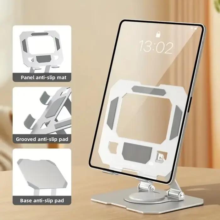 360 °   Support de tablette rotatif, support de bureau pliable et réglable, Compatible avec Ipad Pro/Air/Min de 4.7 à 12 pouces, pour ordinateur portable