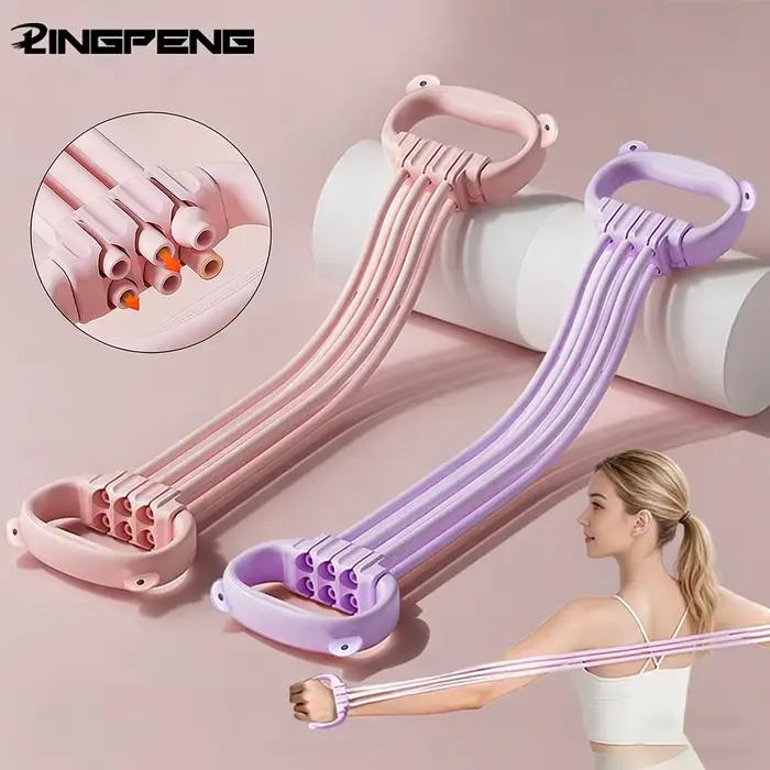 Sangle d'étirement de yoga à 6 cordes avec tensionneur réglable pour exercices de dos ouvert et d'épaules, outil de yoga pour entraînement cardiovasculaire et relaxation musculaire