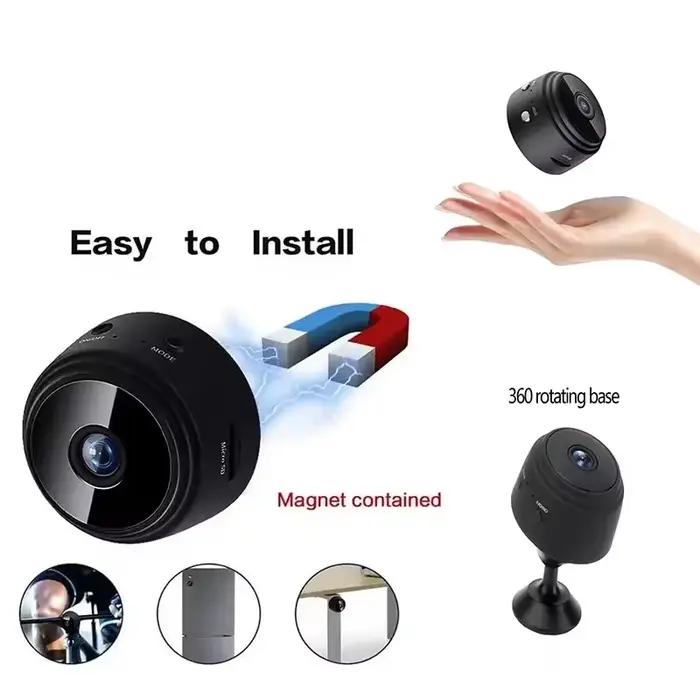 Mini Caméra A9 HD avec Vision Nocturne Infrarouge, Dispositif de Sécurité Domestique Sans Fil, Wifi, pour dehors en Plein Air, pour Maison Intelligente