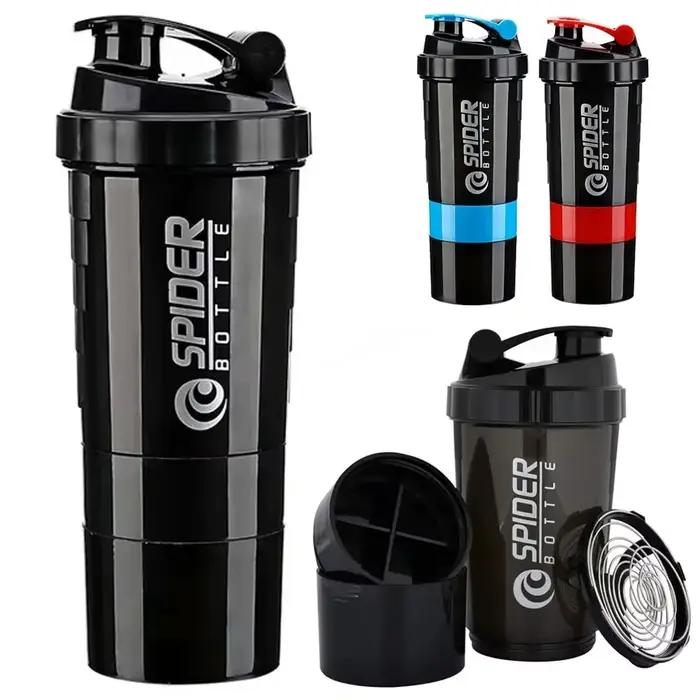 Bouteille de protéines Shaker à 3 couches