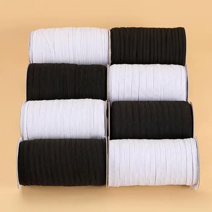 100/200y 3/5/6/8/10/12mm noir blanc bande élastique haute