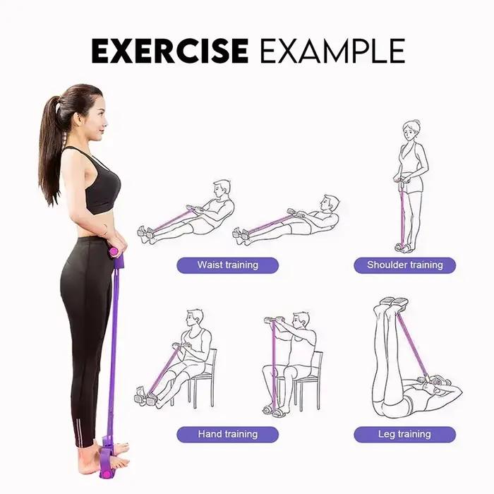 Bandes de résistance pour salle de sport à domicile – 4 tubes élastiques pour les entraînements complets du corps