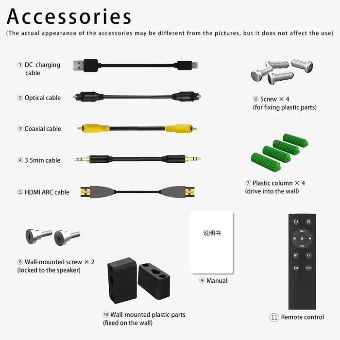 Système de haut-parleurs de barre de son Bluetooth sans fil, haut-parleur sonore Super puissant, filaire, Surround stéréo, projecteur de télévision pour Home cinéma