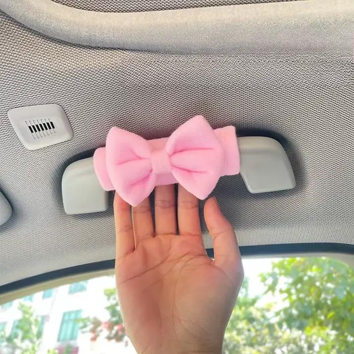 Housse de protection pour poignée de toit de voiture, décoration mignonne pour accoudoir de toit avec nœud papillon