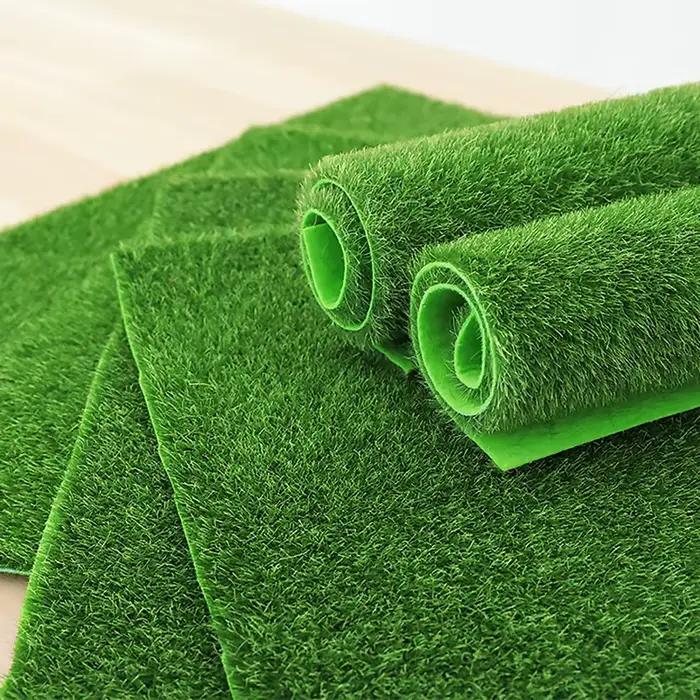 2 pièces gazon artificiel jardinage extérieur gazon pelouse synthétique fausse herbe tapis Faux Micro-paysage bricolage flocage tapis 30*30 cm