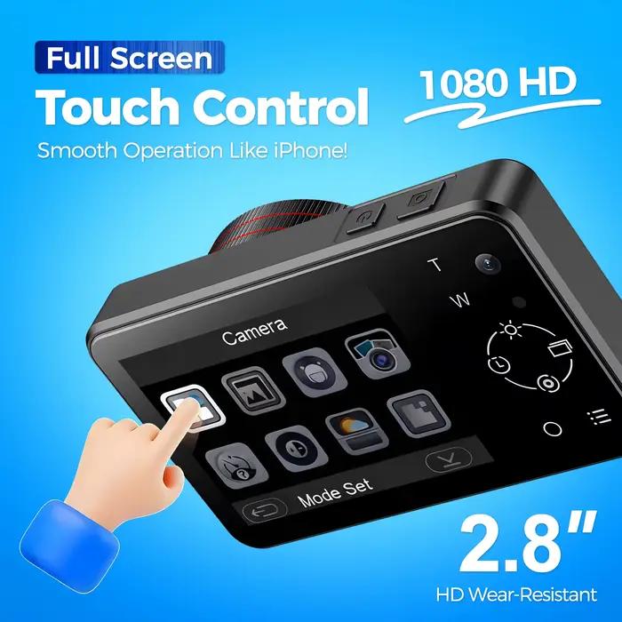 Caméra numérique 4K avec autofocus, haute définition 64MP, double caméra à écran tactile IPS de 2,8 pouces, appareil photo numérique pour enfants