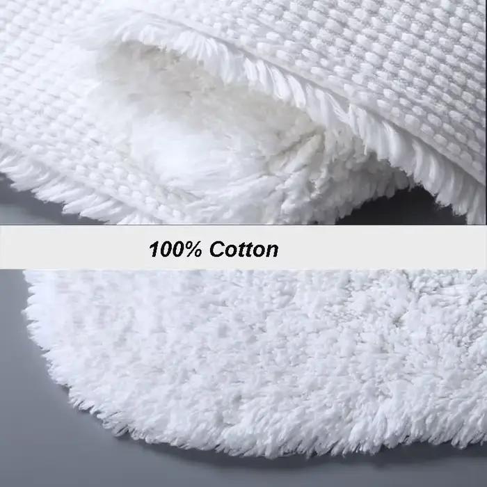 Tapis de bain en coton pour hôtel et maison, tapis de sol épais antidérapant en peluche longue, absorbant l'eau, blanc, pour salle de bain et entrée