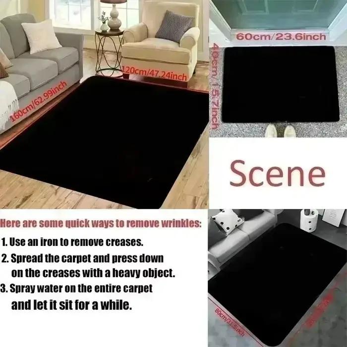 Tapis de sol bleu marine uni antidérapant et lavable pour salon chambre et chambre d'enfant design moderne pour usage domestique et commercial