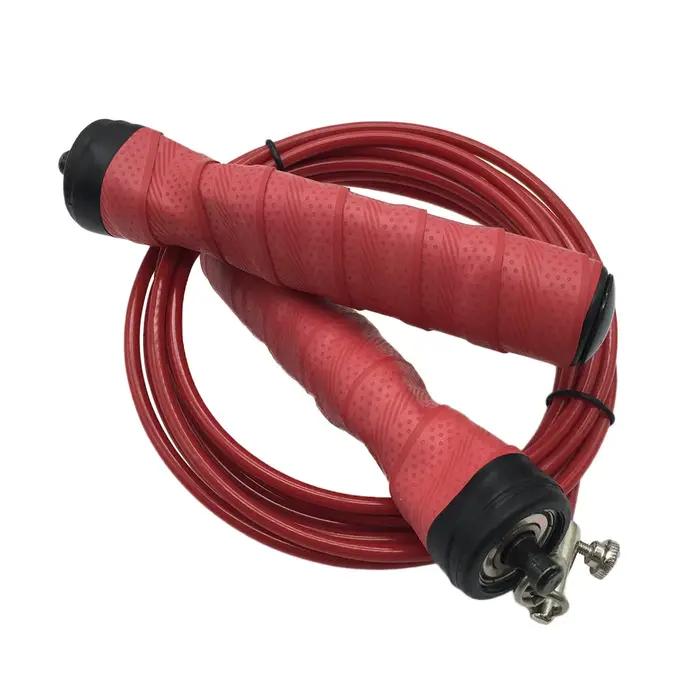 Corde à sauter rapide en fil d'acier, corde à sauter Crossfit, corde de fitness, revêtement en caoutchouc PVC solide, roulement réglable, câble à grande vitesse