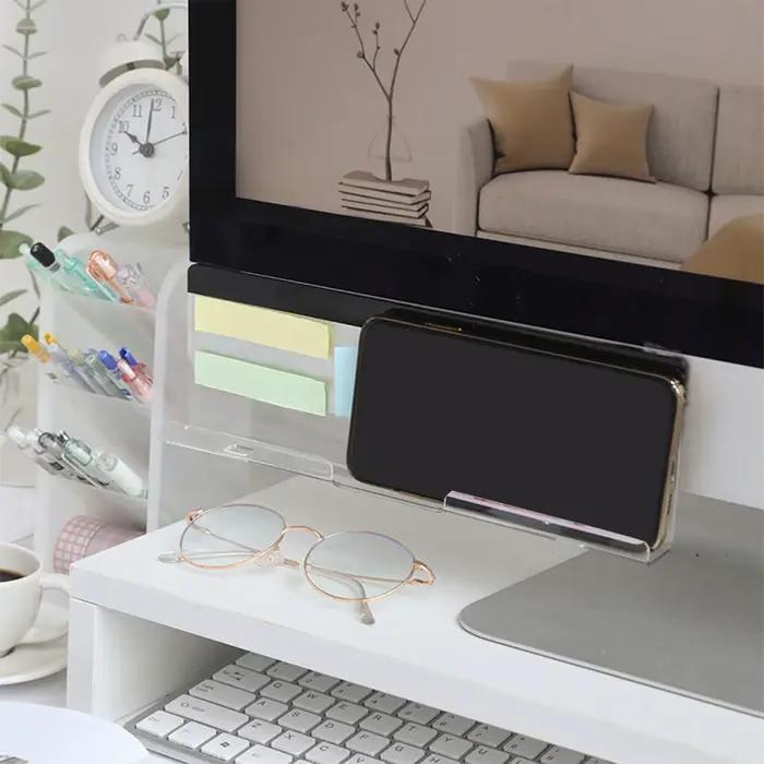 Tableau mémo de moniteur d'ordinateur en acrylique, support de notes autocollantes, organisateur de bureau pour écran, bureau, maison, accessoire de travail pour ordinateur portable