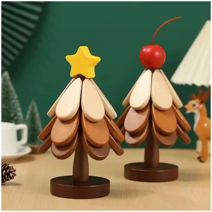 Tapis isolant d'arbre Table à manger en bois massif tapis Anti-brûlure tapis de Pot cadeau de Festival décoration de maison créative et personnalisée
