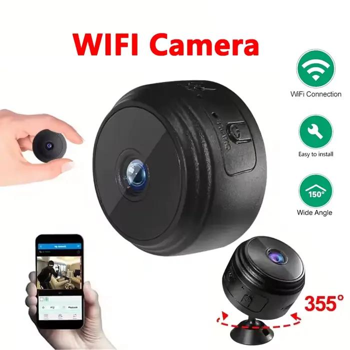 Mini Caméra A9 HD avec Vision Nocturne Infrarouge, Dispositif de Sécurité Domestique Sans Fil, Wifi, pour dehors en Plein Air, pour Maison Intelligente