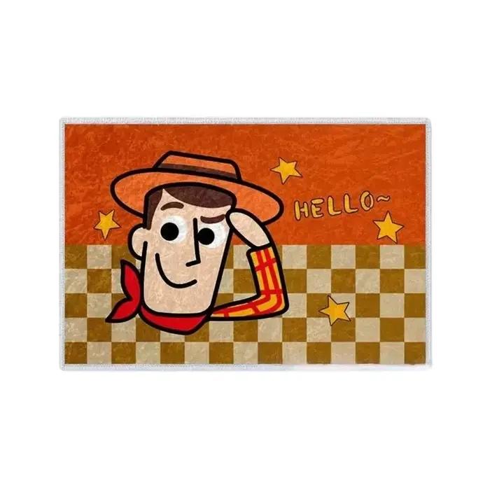 Tapis de bain en chenille avec dessin animé Toy Story, 50 × 80 cm, doux, absorbant, antidérapant, tapis de porte, décoration de salle de bain et de chambre d'enfant