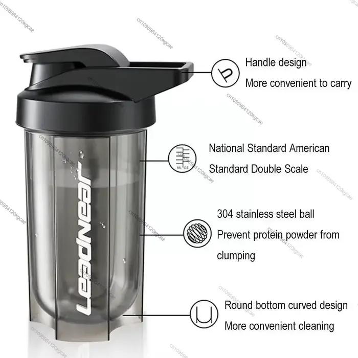 Tasse de mélange de poudre de protéine de secousse extérieure Portable + boule en spirale bouteille de boisson de