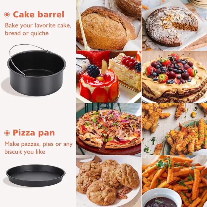 Accessoires de friteuse à Air durables, poêle à Pizza et seau à gâteaux, ensemble d'outils de cuisson pour pain et pâtisserie, accessoires de cuisine