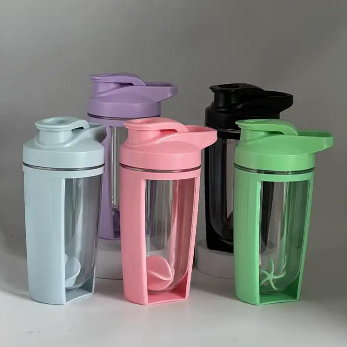 Tasse à secouer 500ML en plastique Double couche graduée Durable étanche mélange de secousse de protéines pour bouteille d'eau de sport de Fitness