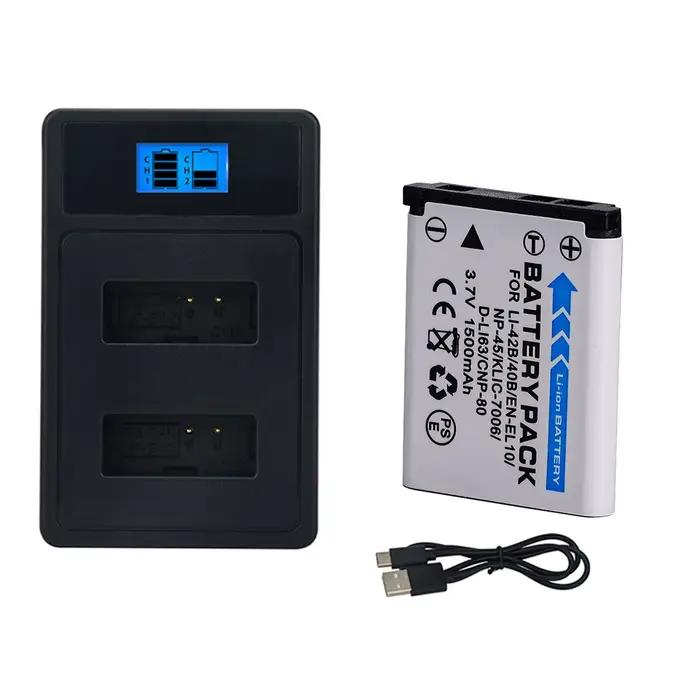 Batterie d'appareil photo EN-EL10 Li-42B NP-45 D-Li63 D-Li108 NP-80 Li-40B Chargeur pour Nikon pour OLYMPUS pour FUJIFILM pour Pentax pour Casio