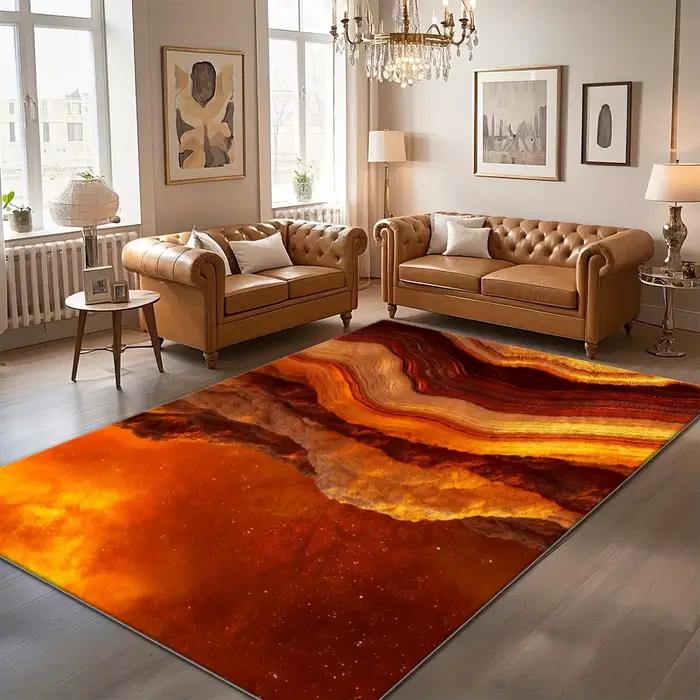 Tapis contemporain monochrome courbé, antidérapant, à texture douce, pour une décoration élégante de la maison ou du bureau