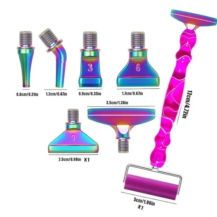 Pinceaux ergonomiques pour le dessin au diamant, kit d'accessoires pour pinceaux de dessin au diamant, avec pointes en acier inoxydable.