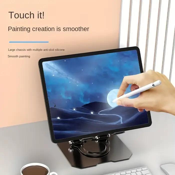360 °   Support de tablette rotatif, support de bureau pliable et réglable, Compatible avec Ipad Pro/Air/Min de 4.7 à 12 pouces, pour ordinateur portable