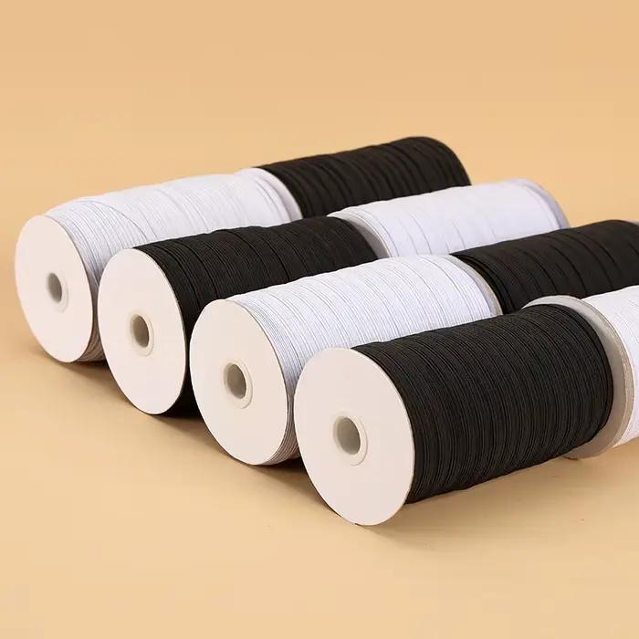 100/200y 3/5/6/8/10/12mm noir blanc bande élastique haute