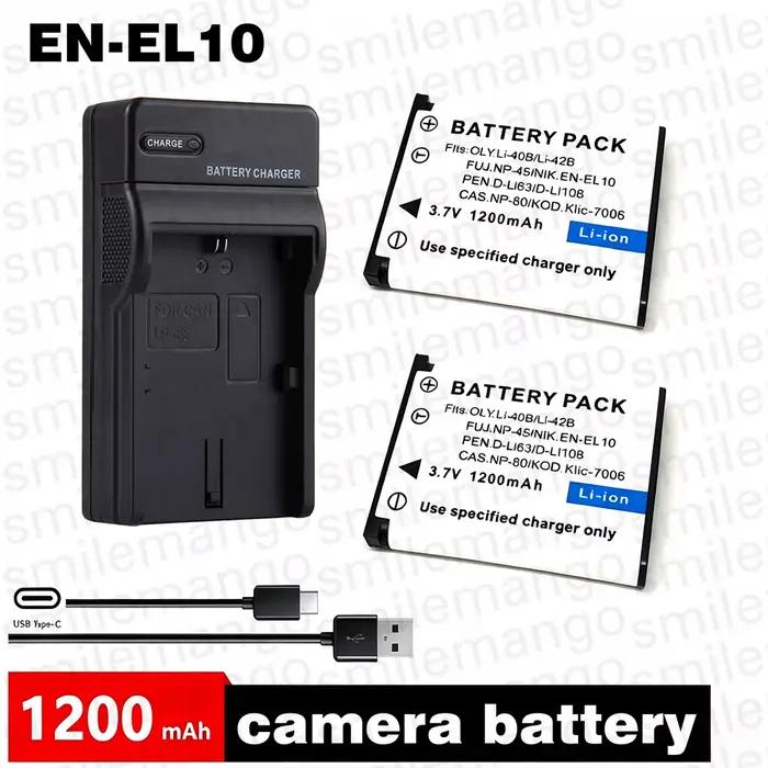 Chargeur de batterie EN-EL10 Li-42B Li-40B FNP-45 A D-Li63 D-Li108 CNP-80 KLIC-7006 pour Nikon OLYMPUS FUJIFILM Pentax Casio Kodak
