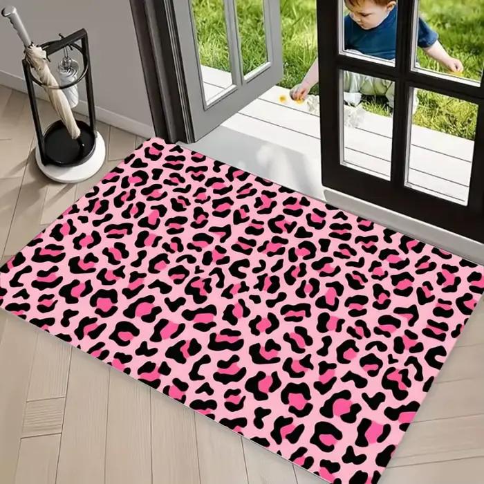 Tapis de sol imprimé léopard rose