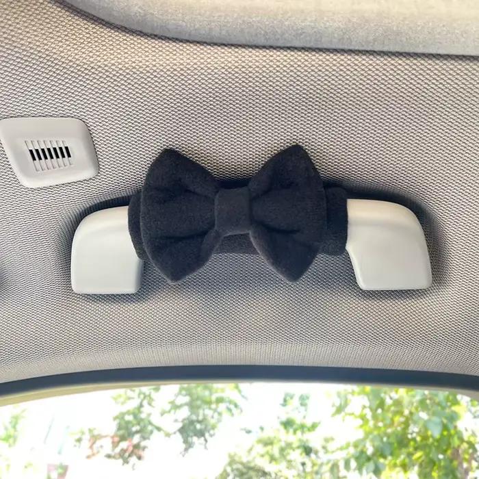Housse de protection pour poignée de toit de voiture, décoration mignonne pour accoudoir de toit avec nœud papillon
