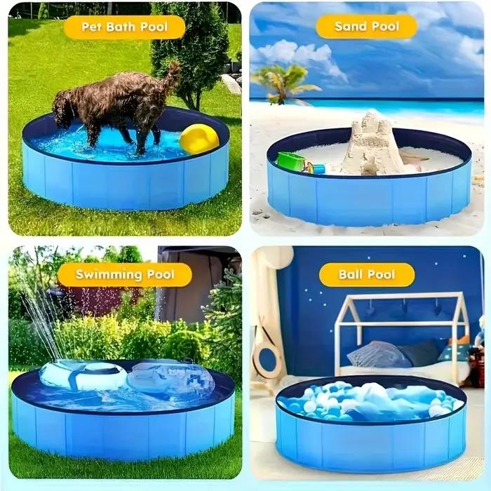 Baignoire bleue pour chien, pour usage intérieur et extérieur, adaptée à toutes les races de chiens, facile à nettoyer, bords robustes